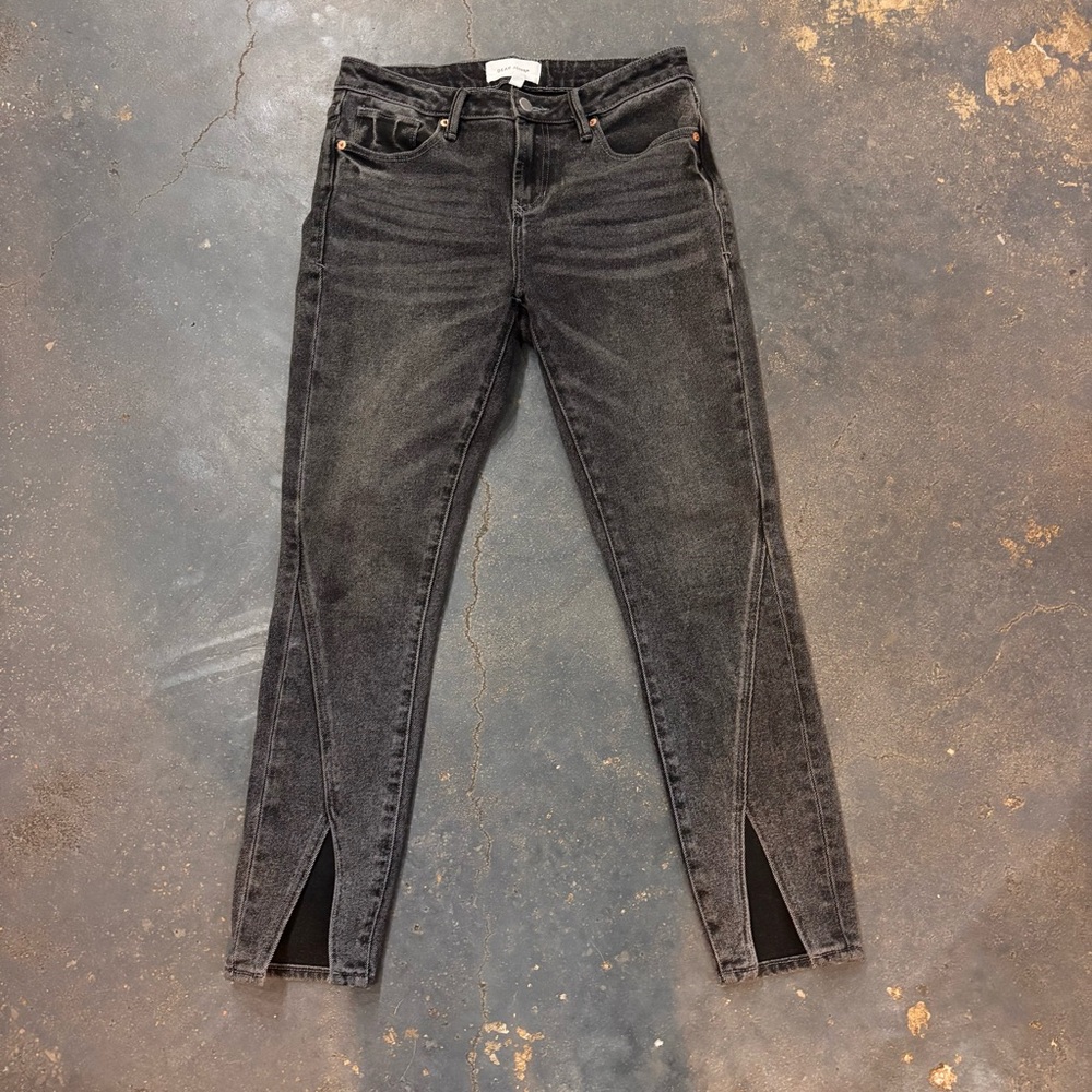 Dear John Charcoal Skinny Jeans with Slit